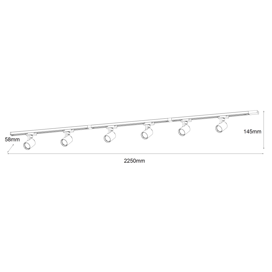 Brilagi - Bodové svítidlo v lištovém systému HUSKY 6xGU10/10W/230V černá