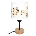 Brilagi - Dětská stolní lampa BOBO WOOD 1xE27/25W/230V dub/černá/bílá/medvídci
