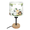 Brilagi - Dětská stolní lampa BOBO WOOD 1xE27/25W/230V dub/černá/bílá/zelená/džungle