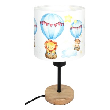 Brilagi - Dětská stolní lampa BOBO WOOD 1xE27/25W/230V dub/černá/bílá/zvířátka