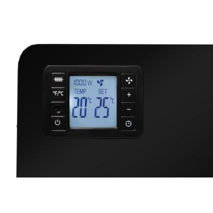 Brilagi - Elektrický přímotop/konvektor 1000/1300/2300W LCD/časovač/TURBO/termostat černá + dálkové ovládání