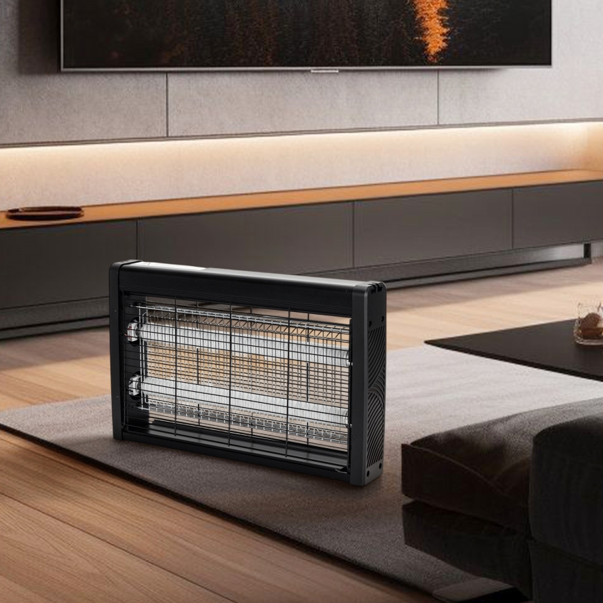 Brilagi - Elektrický lapač hmyzu 2xUV/10W/230V 60 m2 černá