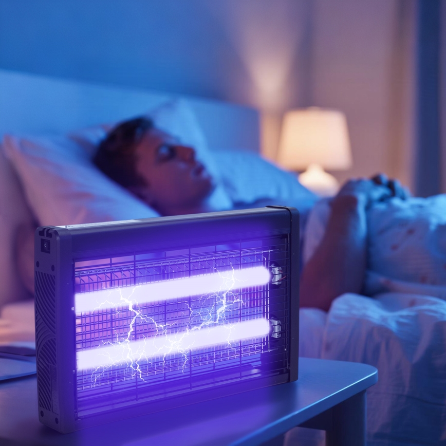 Brilagi - Elektrický lapač hmyzu 2xUV/10W/230V 60 m2 černá