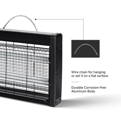 Brilagi - Elektrický lapač hmyzu 2xUV/10W/230V 60 m2 černá