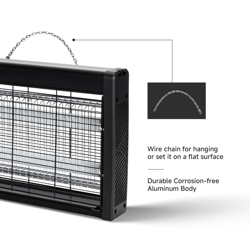 Brilagi - Elektrický lapač hmyzu 2xUV/10W/230V 60 m2 černá