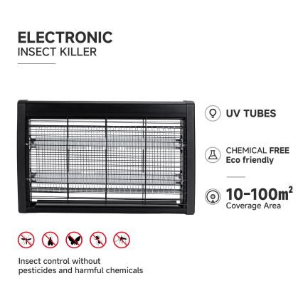 Brilagi - Elektrický lapač hmyzu 2xUV/18W/230V 100 m2
