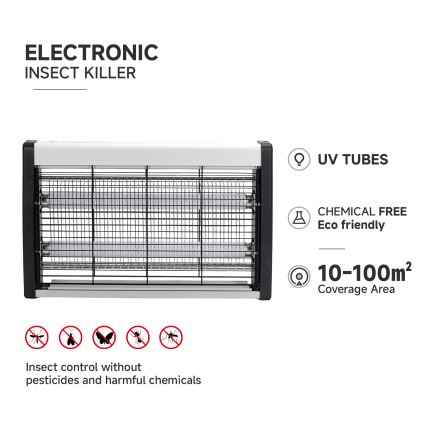 Brilagi - Elektrický lapač hmyzu 2xUV/20W/230V 100 m2