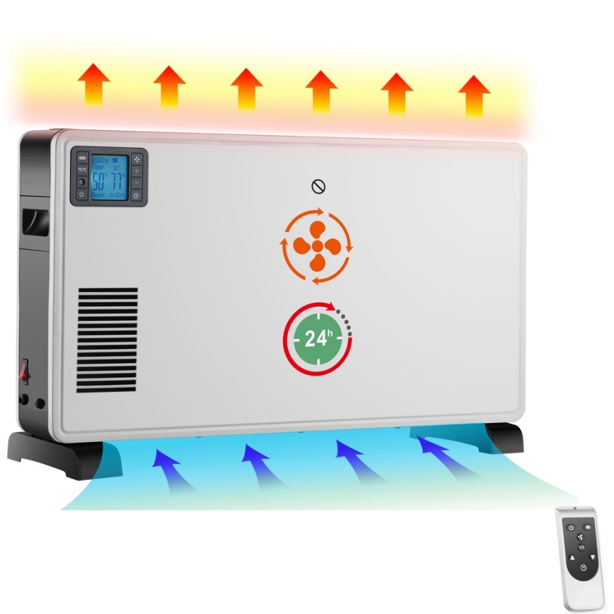 Brilagi - Elektrický přímotop/konvektor 1000/1300/2300W LCD/časovač/TURBO/termostat bílá + DO