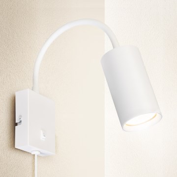 Brilagi - Flexibilní nástěnná lampa s vypínačem SELE 1xGU10/30W/230V bílá