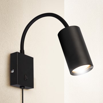 Brilagi - Flexibilní nástěnná lampa s vypínačem SELE 1xGU10/30W/230V černá