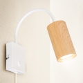 Brilagi - Flexibilní nástěnná lampa SELE 1xGU10/30W/230V bílá/dekor dubu