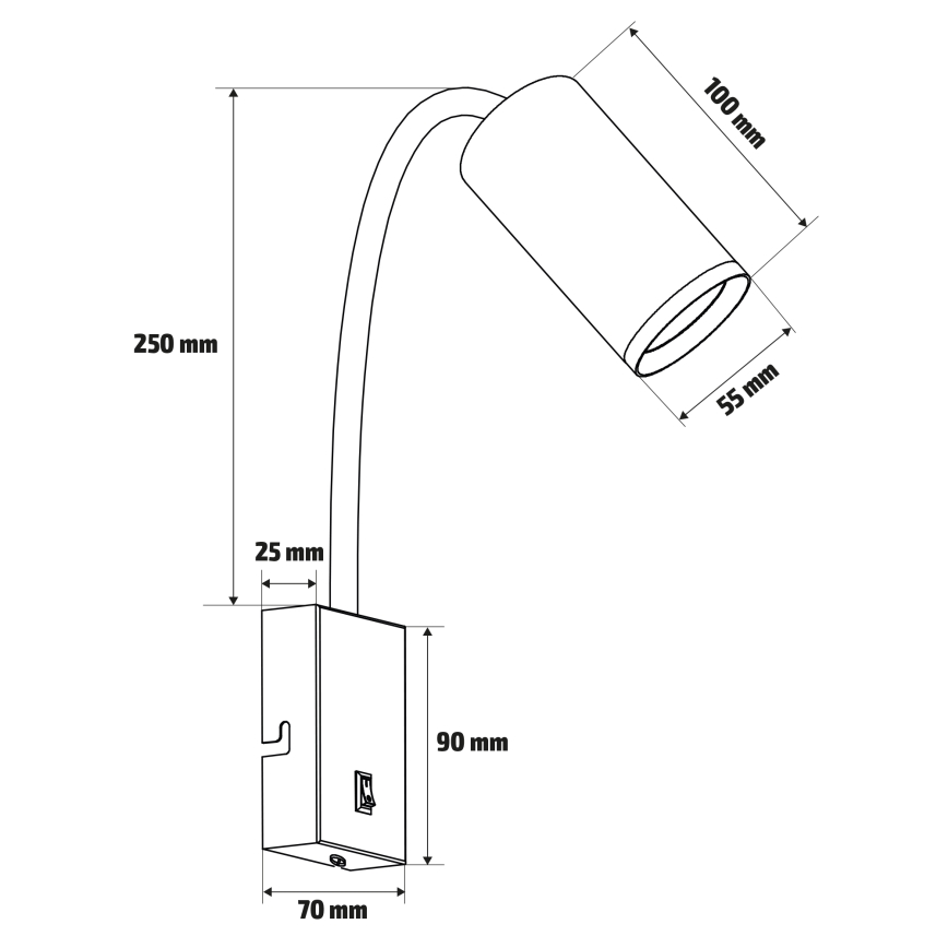 Brilagi - Flexibilní nástěnná lampa SELE 1xGU10/30W/230V bílá/dekor dubu