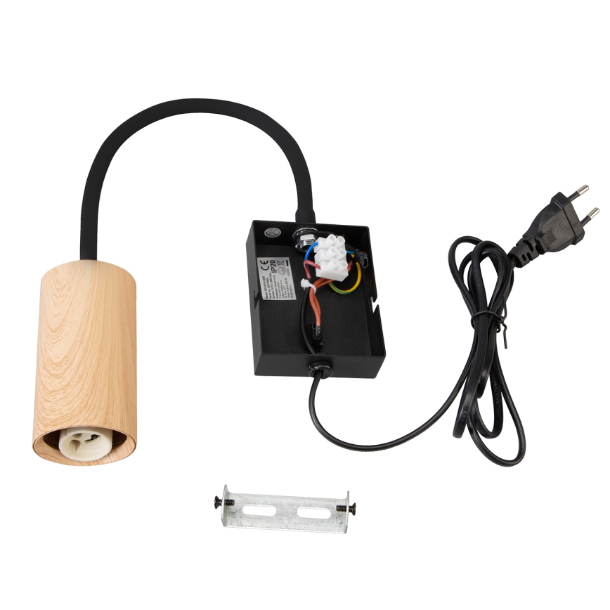 Brilagi - Flexibilní nástěnná lampa SELE 1xGU10/30W/230V černá/dekor dubu