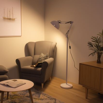 BRILAGI - Flexibilní stojací lampa TASKER 1xE27/60W/230V 157 cm bílá