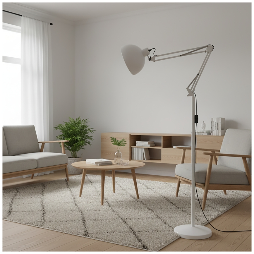 BRILAGI - Flexibilní stojací lampa TASKER 1xE27/60W/230V 157 cm bílá