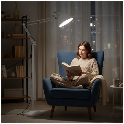 BRILAGI - Flexibilní stojací lampa TASKER 1xE27/60W/230V 157 cm bílá