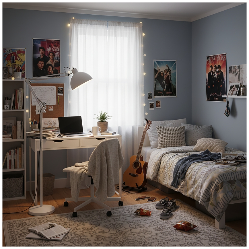 BRILAGI - Flexibilní stojací lampa TASKER 1xE27/60W/230V 157 cm bílá