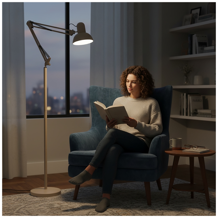 Brilagi - Flexibilní stojací lampa TASKER 1xE27/60W/230V 184 cm béžová