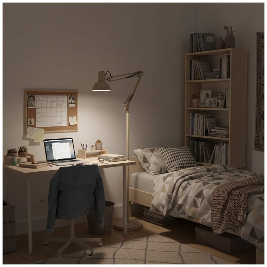 Brilagi - Flexibilní stojací lampa TASKER 1xE27/60W/230V 184 cm béžová