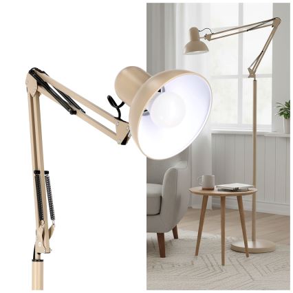 Brilagi - Flexibilní stojací lampa TASKER 1xE27/60W/230V 184 cm béžová