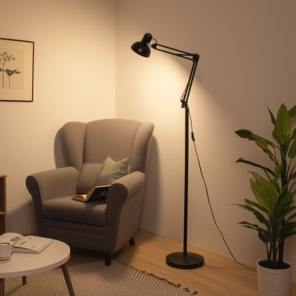 BRILAGI - Flexibilní stojací lampa TASKER 1xE27/60W/230V 184 cm černá