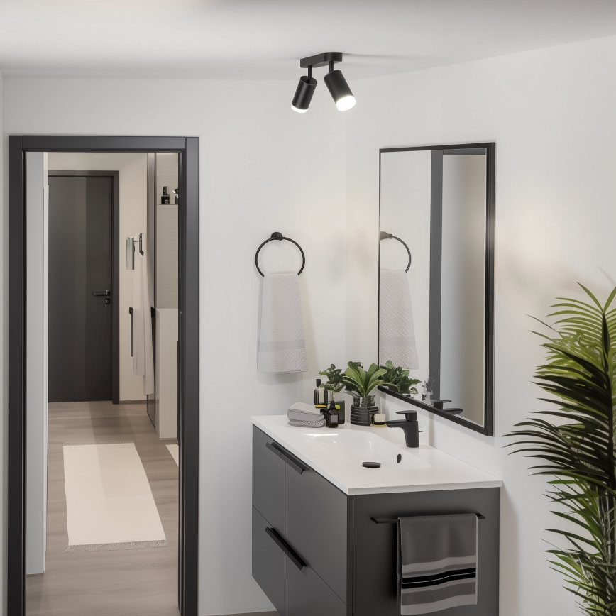 Brilagi - Koupelnové bodové svítidlo SELE 2xGU10/30W/230V IP44 černá