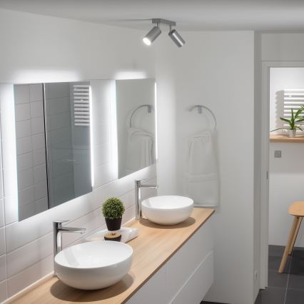 Brilagi - Koupelnové bodové svítidlo SELE 2xGU10/30W/230V IP44 stříbrná