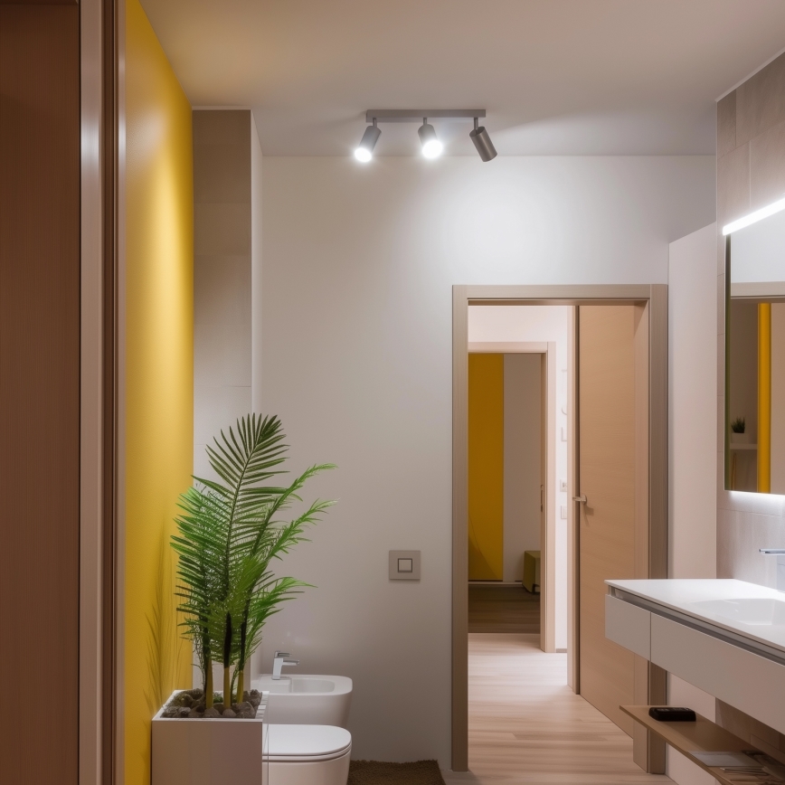 Brilagi - Koupelnové bodové svítidlo SELE 3xGU10/30W/230V IP44 stříbrná
