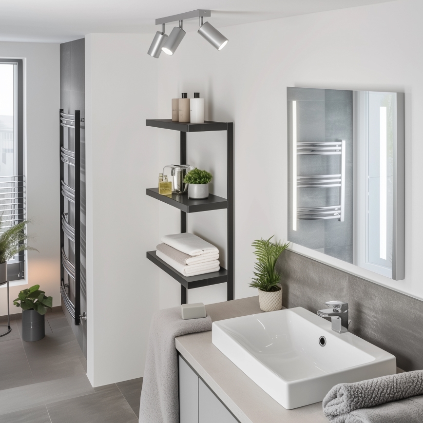 Brilagi - Koupelnové bodové svítidlo SELE 3xGU10/30W/230V IP44 stříbrná