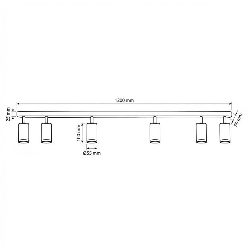Brilagi - Koupelnové bodové svítidlo SELE 6xGU10/30W/230V IP44 černá