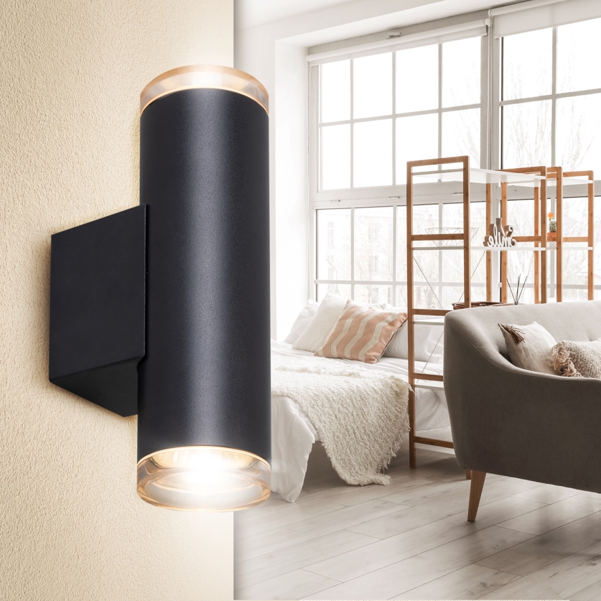 Brilagi - Koupelnové nástěnné bodové svítidlo SELE AQUA 2xGU10/30W/230V IP44 černá