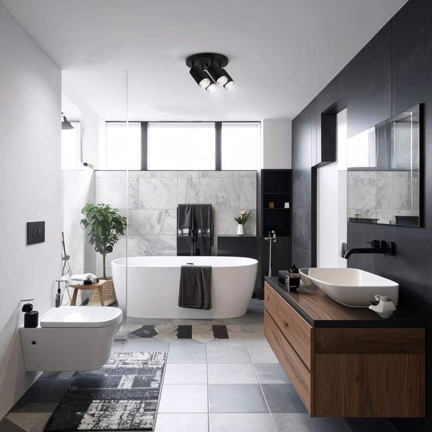 Brilagi - Koupelnové bodové svítidlo SELE AQUA 4xGU10/30W/230V IP44 černá
