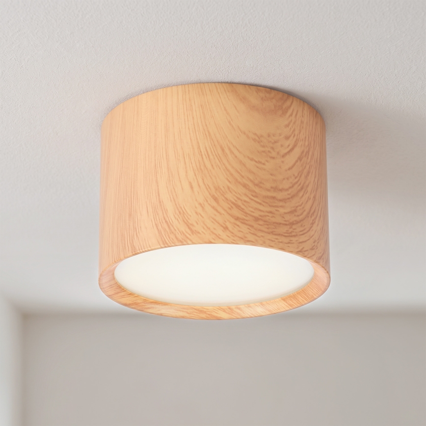 BRILAGI - Koupelnové bodové svítidlo SMOOTH 1xGX53/15W/230V dekor dubu IP54