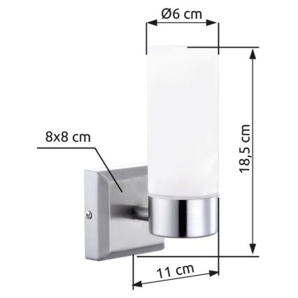 Brilagi - Koupelnové nástěnné svítidlo RAY 1xE14/40W/230V IP44