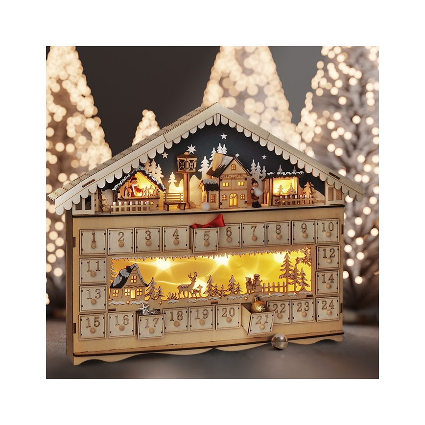 Brilagi - LED Adventní kalendář LED/2xAA borovice