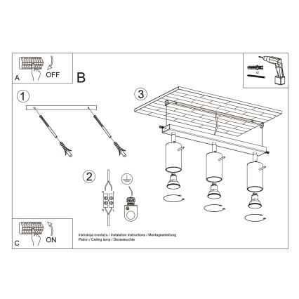 Brilagi -  LED Bodové svítidlo ASMUS 3xGU10/7W/230V černá