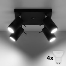 Brilagi -  LED Bodové svítidlo ASMUS 4xGU10/7W/230V černá
