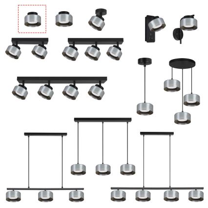Brilagi - LED Bodové svítidlo AURA LUX 1xGX53/30W/230V pr. 13 cm černá/kouřová