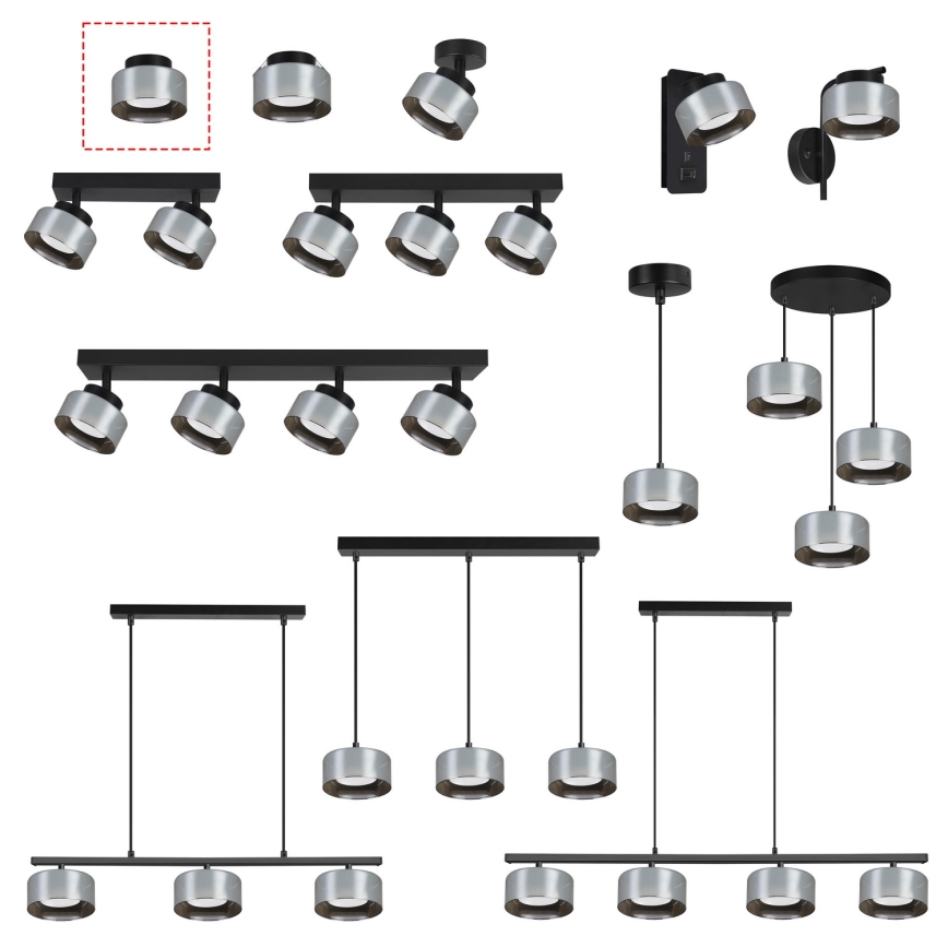Brilagi - LED Bodové svítidlo AURA LUX 1xGX53/30W/230V pr. 13 cm černá/kouřová