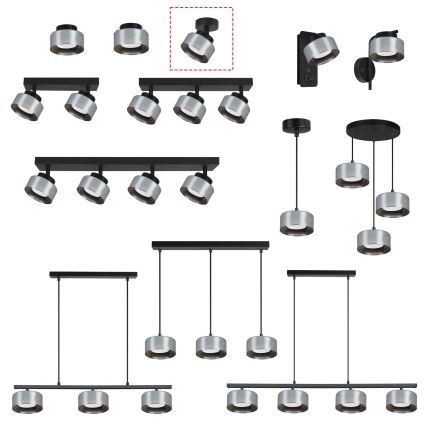 Brilagi - LED Bodové svítidlo AURA LUX 1xGX53/30W/230V pr. 13 cm černá/kouřová