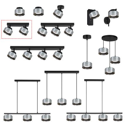 Brilagi - LED Bodové svítidlo AURA LUX 2xGX53/30W/230V černá/kouřová