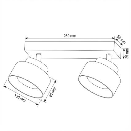 Brilagi - LED Bodové svítidlo AURA LUX 2xGX53/30W/230V černá/kouřová