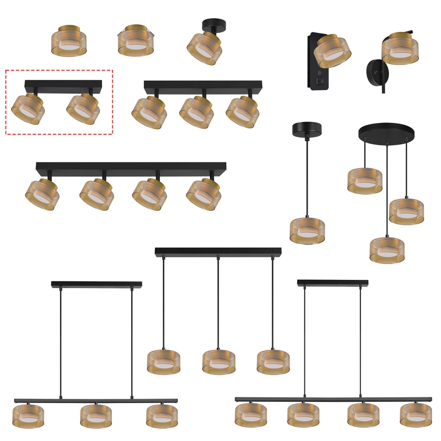 Brilagi - LED Bodové svítidlo AURA LUX 2xGX53/30W/230V černá/zlatá
