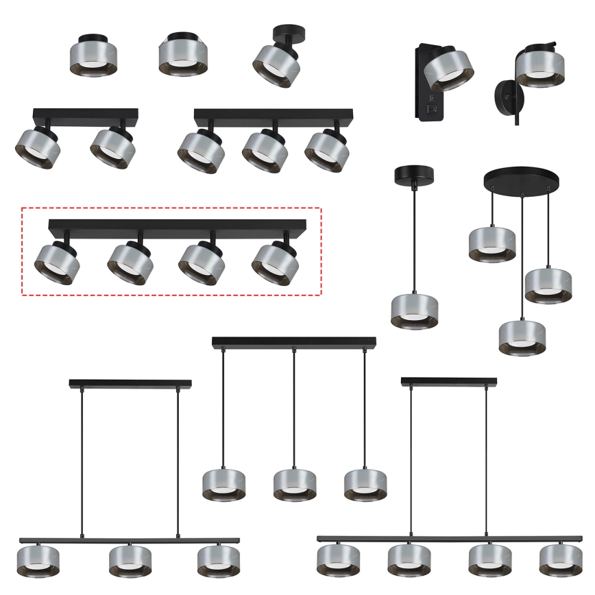 Brilagi - LED Bodové svítidlo AURA LUX 4xGX53/30W/230V černá/kouřová