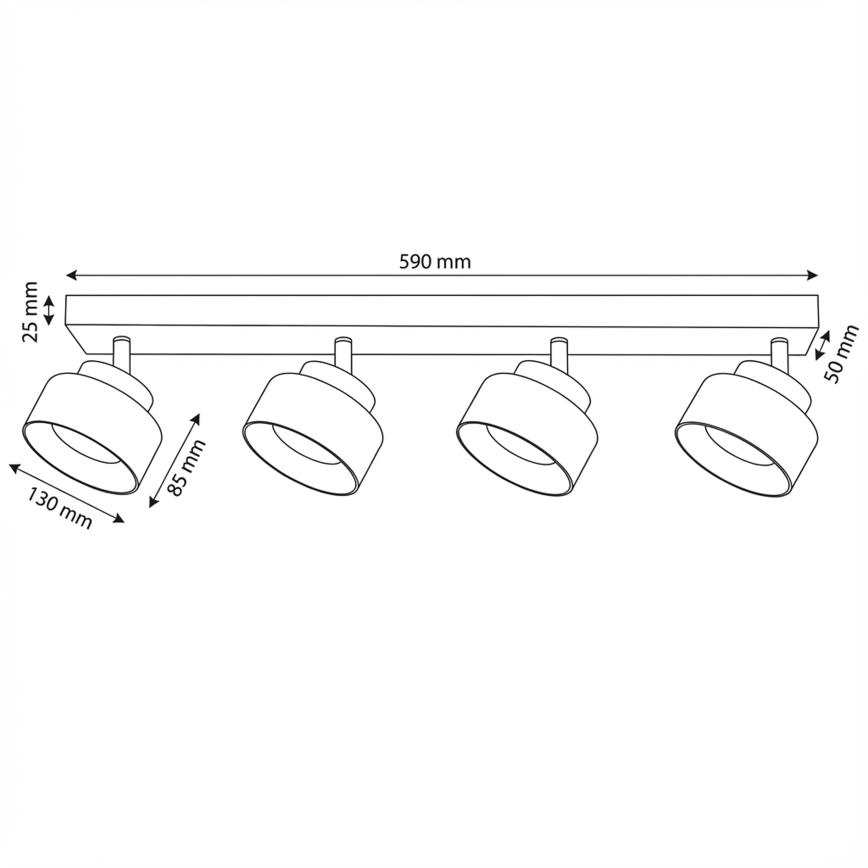 Brilagi - LED Bodové svítidlo AURA LUX 4xGX53/30W/230V černá/kouřová