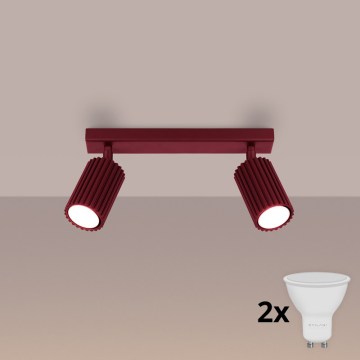 Brilagi - LED Bodové svítidlo CRESTO 2xGU10/10W/230V burgundy