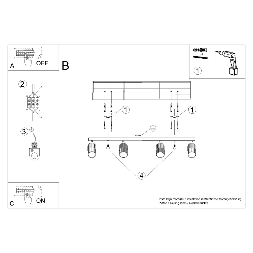 Brilagi - LED Bodové svítidlo CRESTO 4xGU10/10W/230V krémová