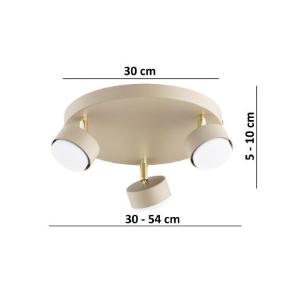 Brilagi - LED Bodové svítidlo MONO 3xGX53/30W/230V béžová/zlatá