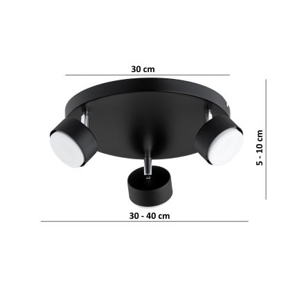 Brilagi - LED Bodové svítidlo MONO 3xGX53/30W/230V černá