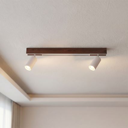Brilagi - LED Bodové svítidlo SELE 2xGU10/30W/230V + LED/15W bílá/dekor dubu